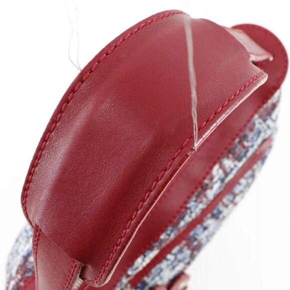 CHANEL One Belt Shoulder Bag Clover charm Red tweed Women - Picture 4 of 12